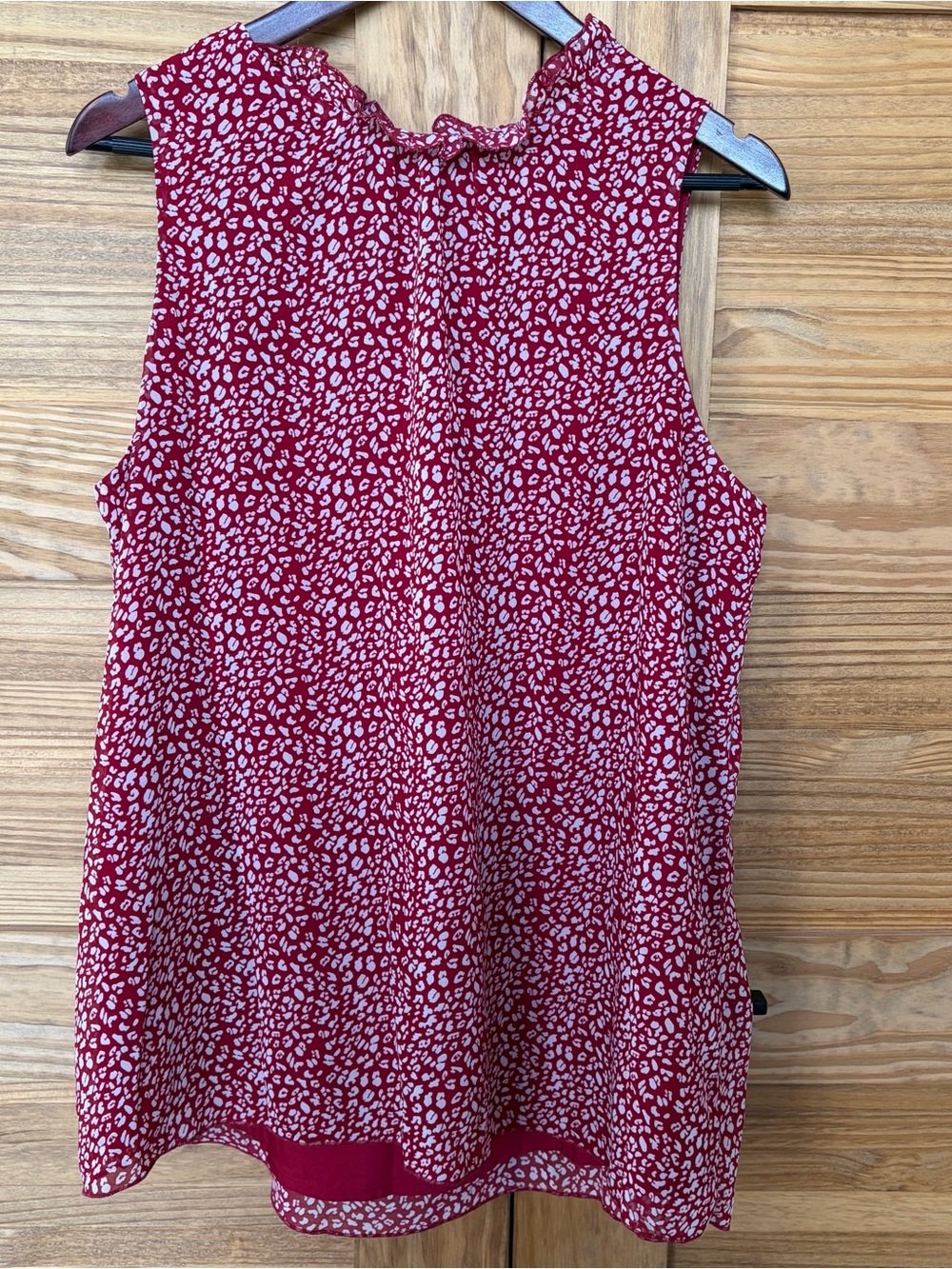 Red Sleeveless Camisole Top with white Animal Print Women's Size XL
